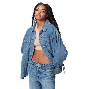 NWT Circus NY Women's Oversized Button Down Denim Trucker Jacket